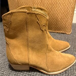 Free People Tan Suede Ankle Boots